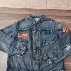 Polo Ralph Lauren sportsmen patch trucker blue denim jacket